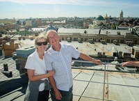 Our guests, Snezana and George Poljak, on the roofs of St. Petersburg