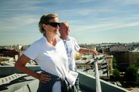 Snezana and George on the roofs of St. Petersburg. Guide Maria Levina. Summer 2018