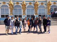 Our guests in front of the Catherine Palace. Guide Mariia Levina. 24.05.2018